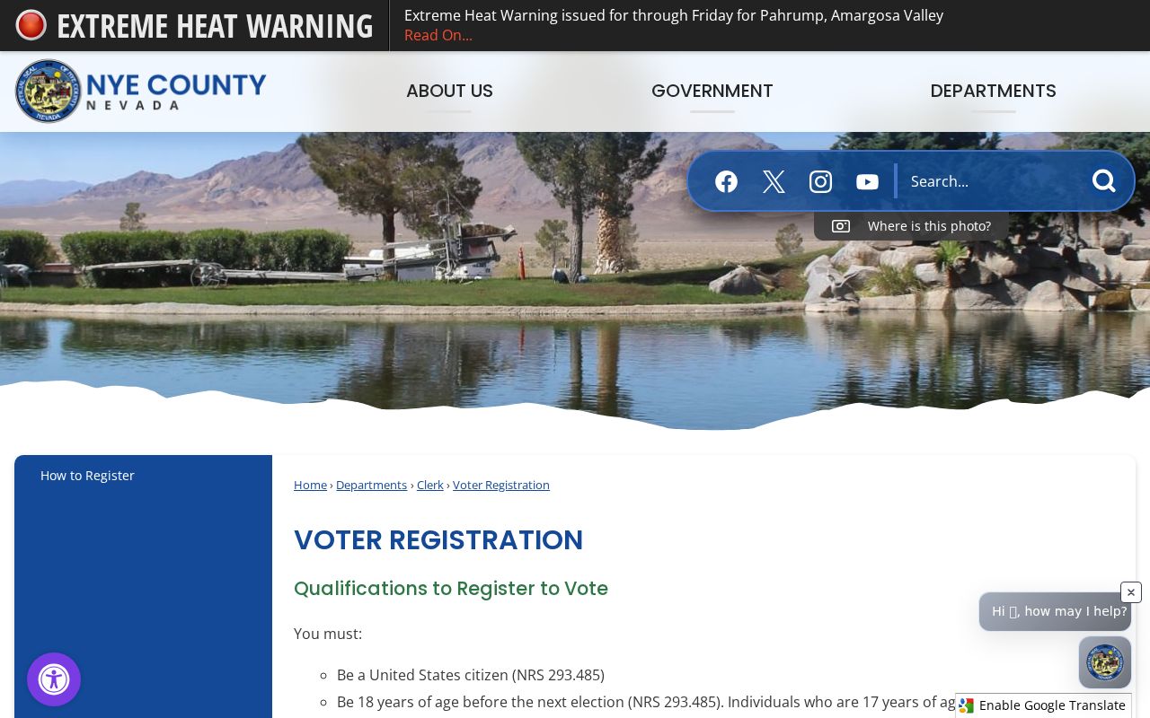 Pahrump resident lookup Nye County voter registration information