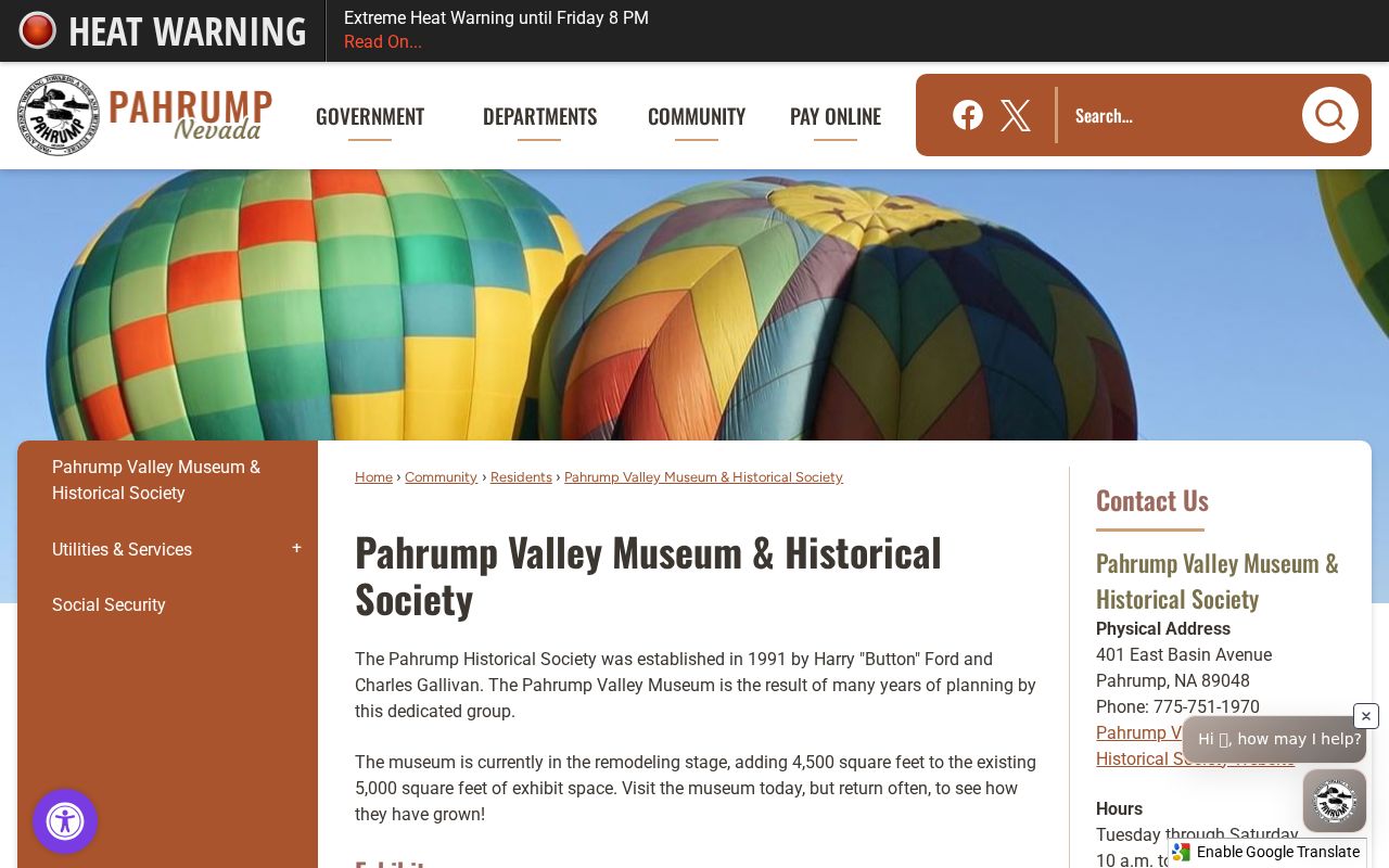 Pahrump city directory historical research at Pahrump Valley Museum